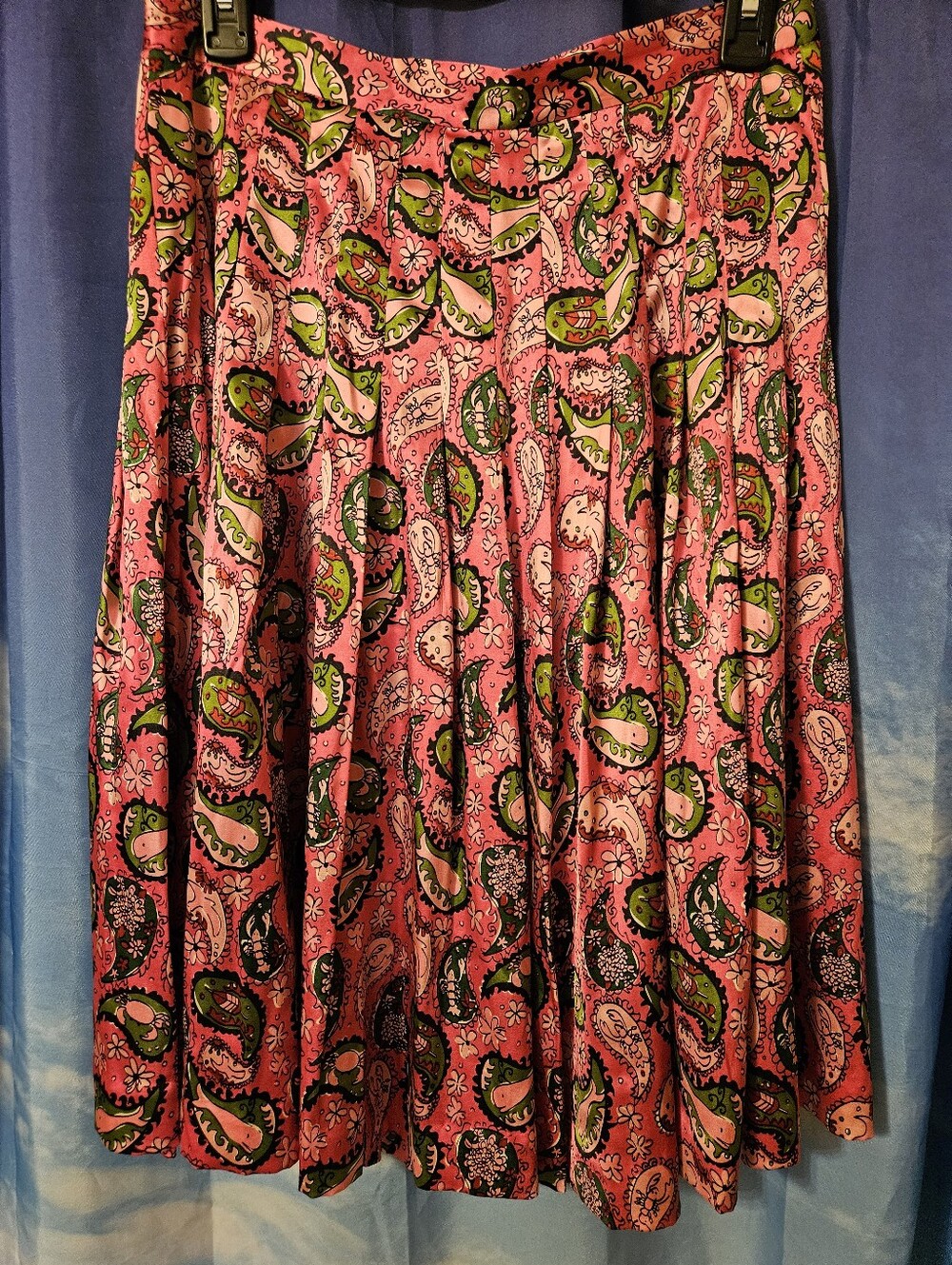 Lilly Pulitzer Pink Paisley Circle Skirt with Green Accents - Picture 5 of 6